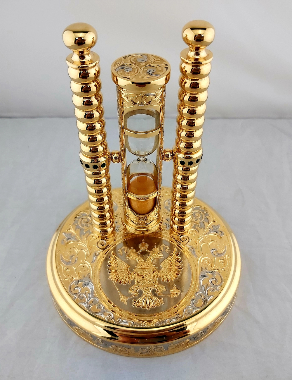 Песочные часы "Герб России" с фианитами (Златоуст)