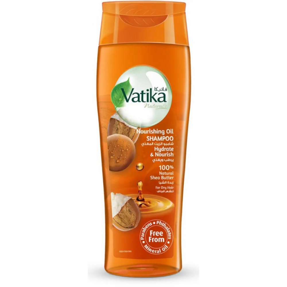 DABUR VATIKA Naturals Shampoo Nourishing Oil Shea Butter Шампунь для волос питающий и увлажняющий с маслом Ши  425мл
