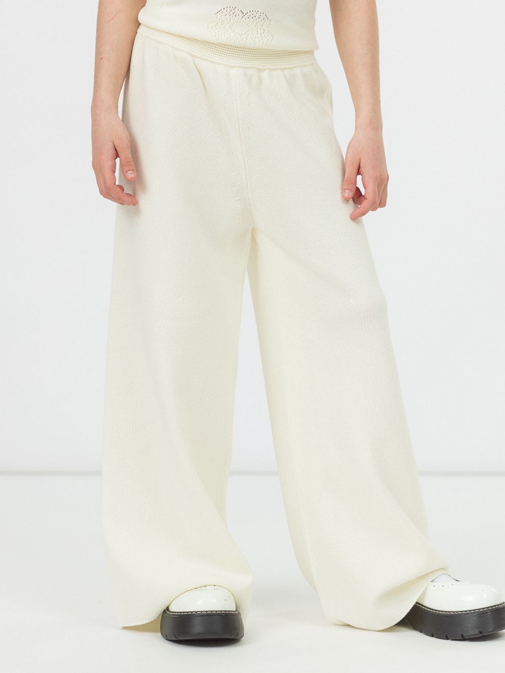 Брюки широкие для девочки AT991 молочный