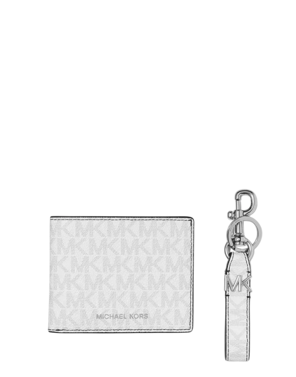 Кошелек Michael Kors Logo Wallet and Key Chain | Белый с черным
