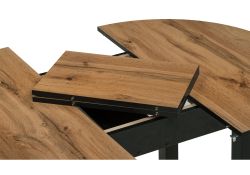 Стол Шен 90(119)х90х74 черный / дуб вотан