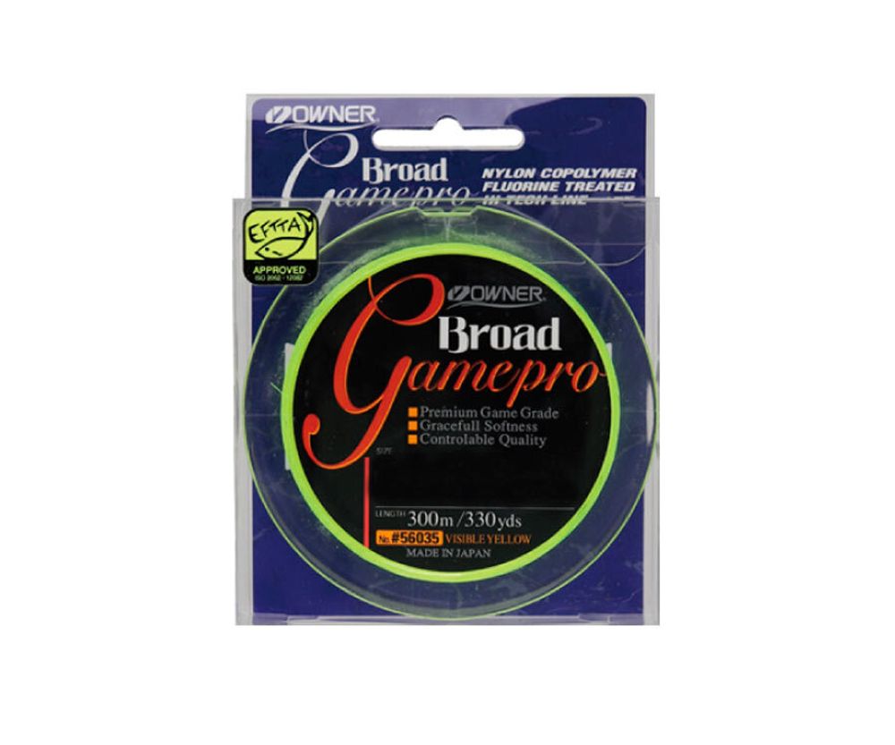 OWNER Леска Broad Game Pro yellow 300м 0,24мм 4,35кг