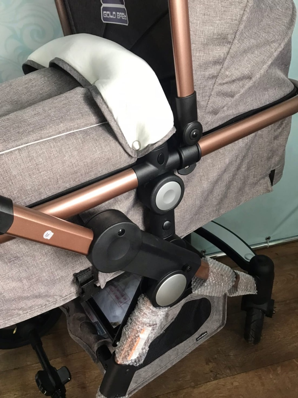 Коляска-трансформер 3в1 Luxmom 600G коричневый текстиль