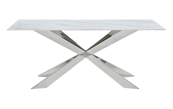 Обеденный стол Steelgor 180х90 см, белый камень
