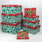 Коробка 53 х 43 х 26 см Набор 8 шт "Шишки" (Зеленый)