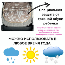 Матрасик в коляску с подножкой из ПВХ пленки