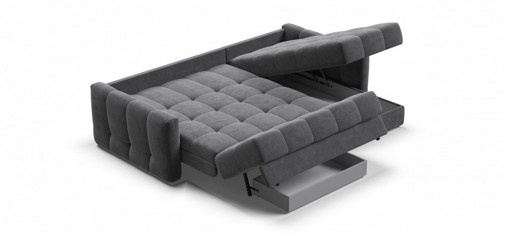 Угловой диван Босс Слип 160 Велюр Монолит серый