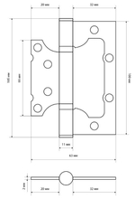 Петля  БЕЗ ВРЕЗКИ  СТАНДАРТ накл. 2BB СР  ХРОМ (цена за 1шт) 100*63 /7873