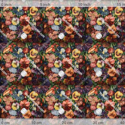 Анютины глазки 2 by Акварельные ткани Полины Шустовой 441 DPI