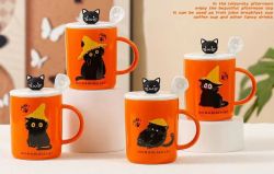 GAEM Кружка с крышкой и ложкой, 220 мл, L11,5 W8,5 H12 см, 4в.