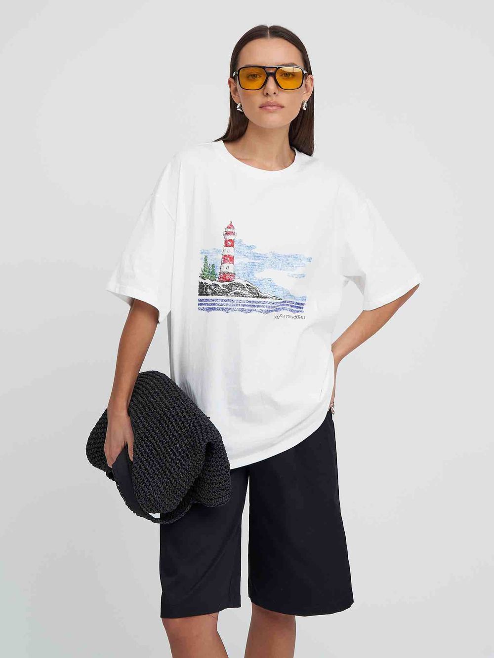 Футболка Kefirmaykifer Маяк белая