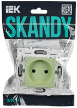 SKANDY Розетка без заземления с защитными шторками 10А SK-R01G мятный IEK