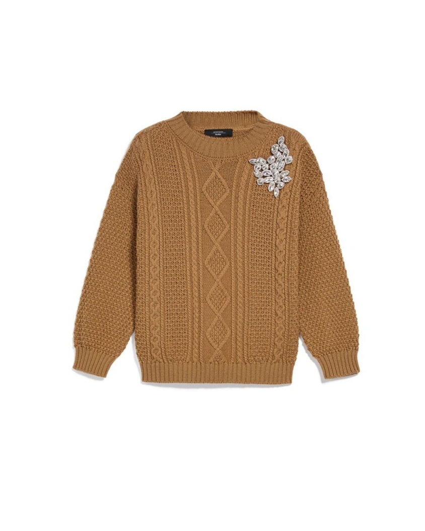 Джемпер из шерсти с брошью Max Mara Weekend