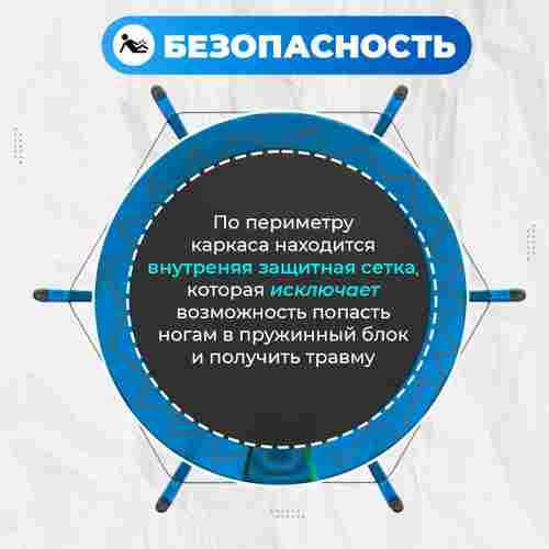 Батут с сеткой, диаметр 12 фт