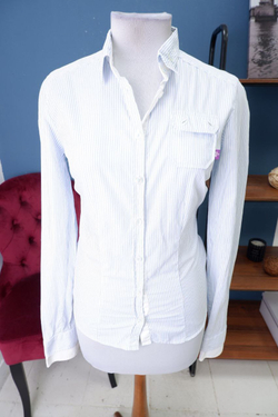 Рубашка из хлопка в полоску 44 размер