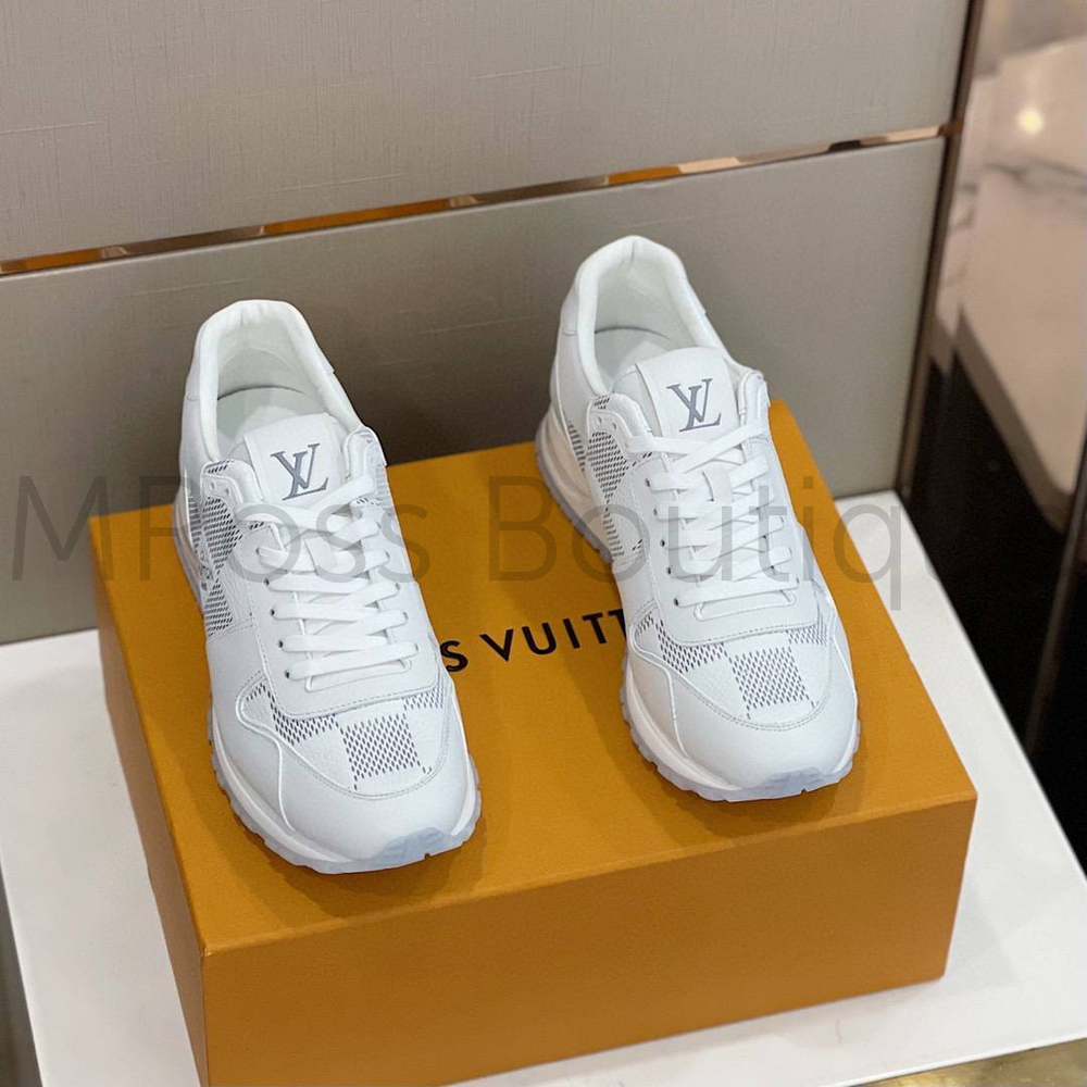 Мужские белые кроссовки Louis Vuitton Run Away