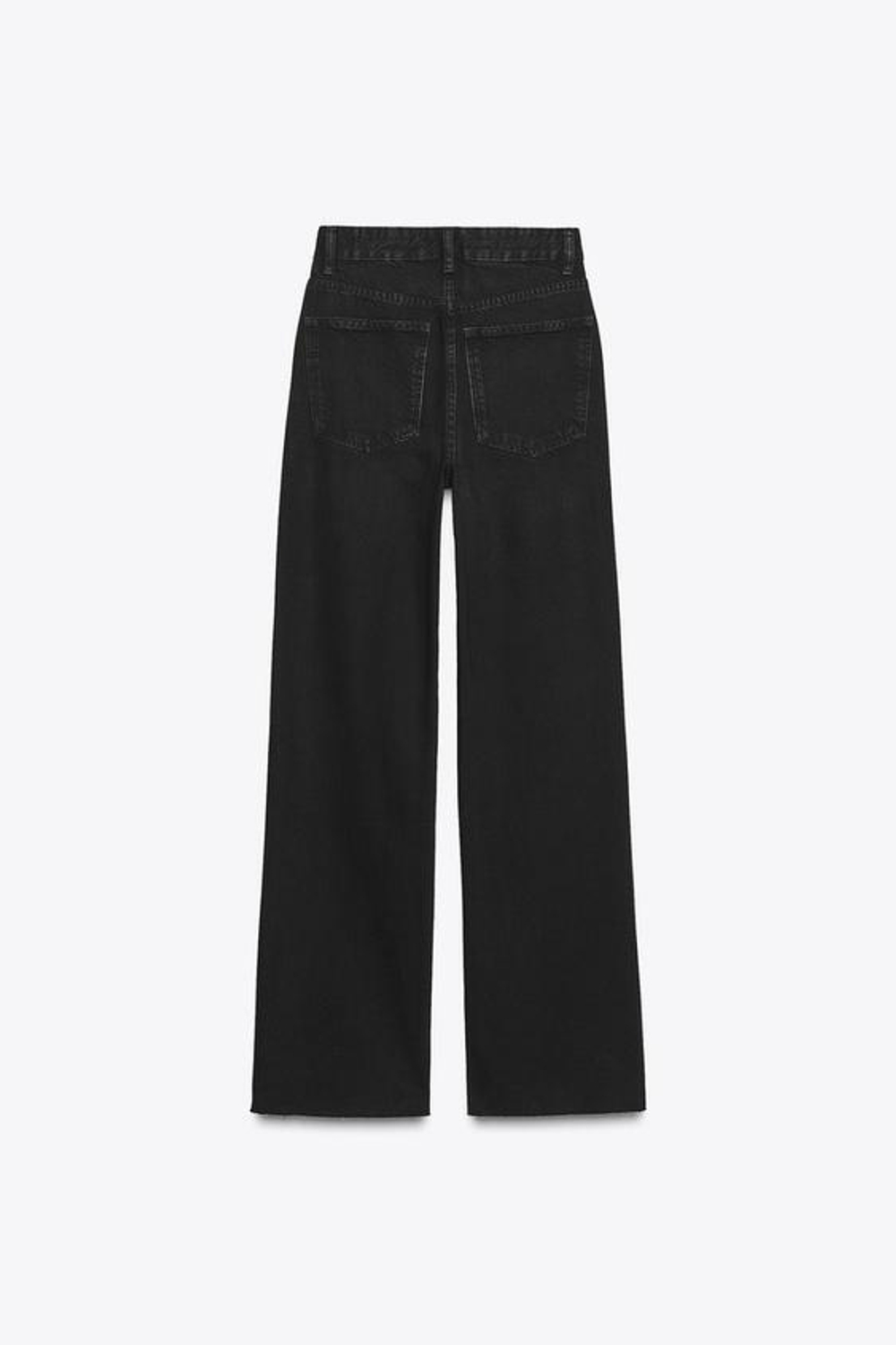 ZARA ДЖИНСЫ TRF WIDE LEG С ВЫСОКОЙ ПОСАДКОЙ, ЧЕРНЫЙ