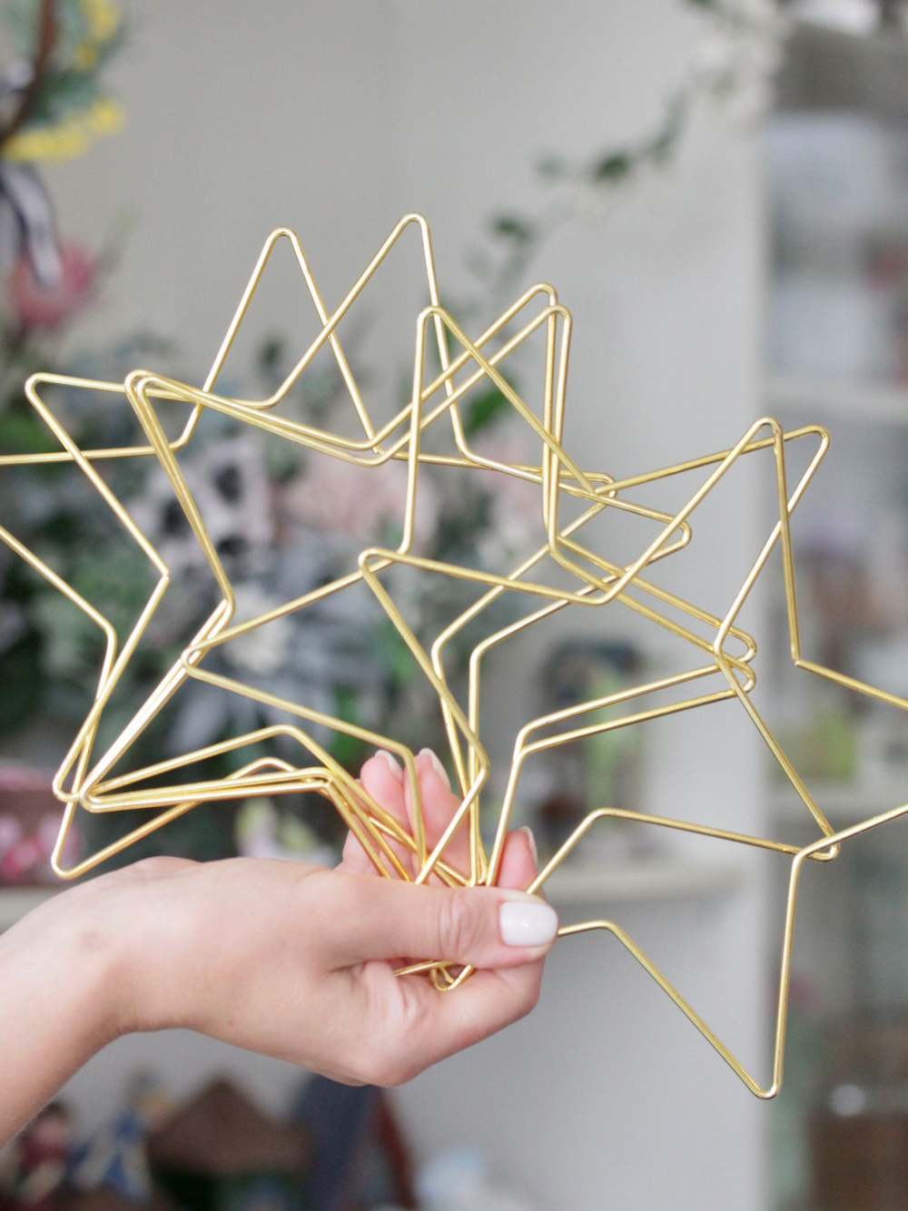 Основа для макраме Звезда 20 см, цвет золотистый, неразъемная (набор 3 шт.) /основа для декорирования и ловца снов