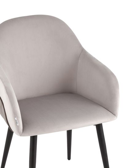 Стул Новел New велюр светло-серый с темно-серой спинкой