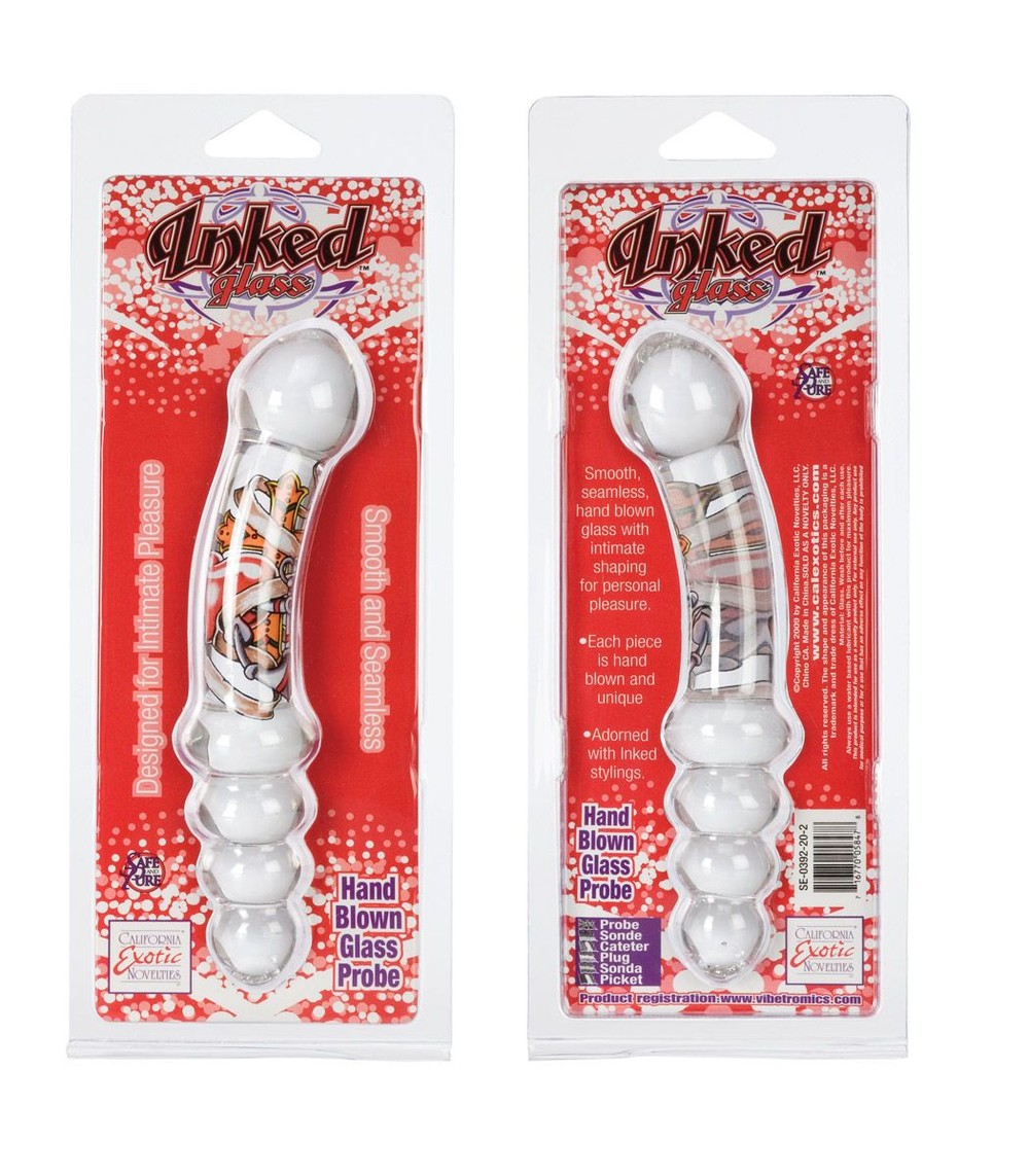 Двухсторонняя анальная пробка Inked Glass Dual Probe - 19 см. (Цвет: прозрачный)