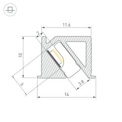 Профиль SL-BEVEL-H10-F14-2000 ANOD OLIVE GREY (Arlight, Алюминий) 038200