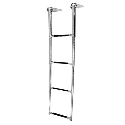 Трап телескопический складной, 4 черных ступени (ширина 320 мм.) AISI 316 (10269561)