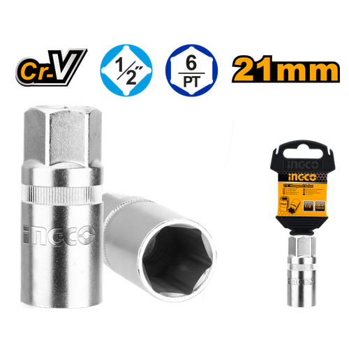 Головка свечная 1/2" 21 мм INDUSTRIAL