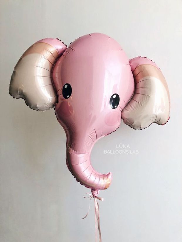 F Шар фигура "Слоник голова" розовый 32"/81*99 см (БГ-37)