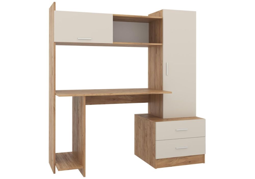 Компьютерный стол Бишоп 7 153х59х160 дуб крафт золотой / кашемир