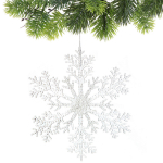 Подвеска новогодняя «Сияющая снежинка» 32 см, Белый