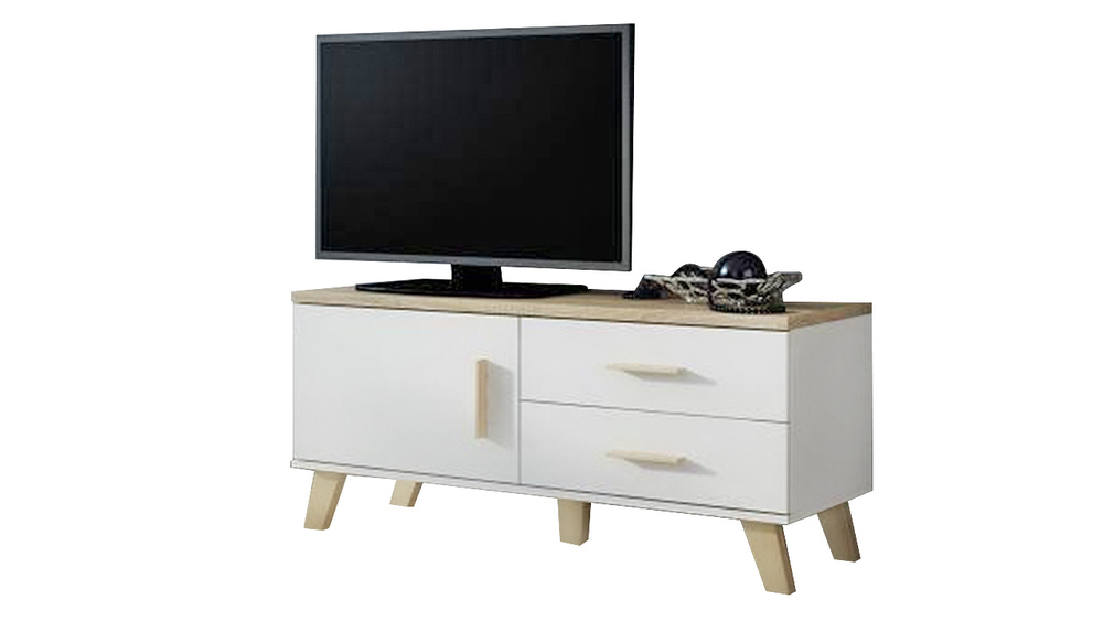 ТВ-тумба Мелания 12 Белый 101/ Клен 375 120*40*53 см, Белый 101/Клен 375   Фиеста