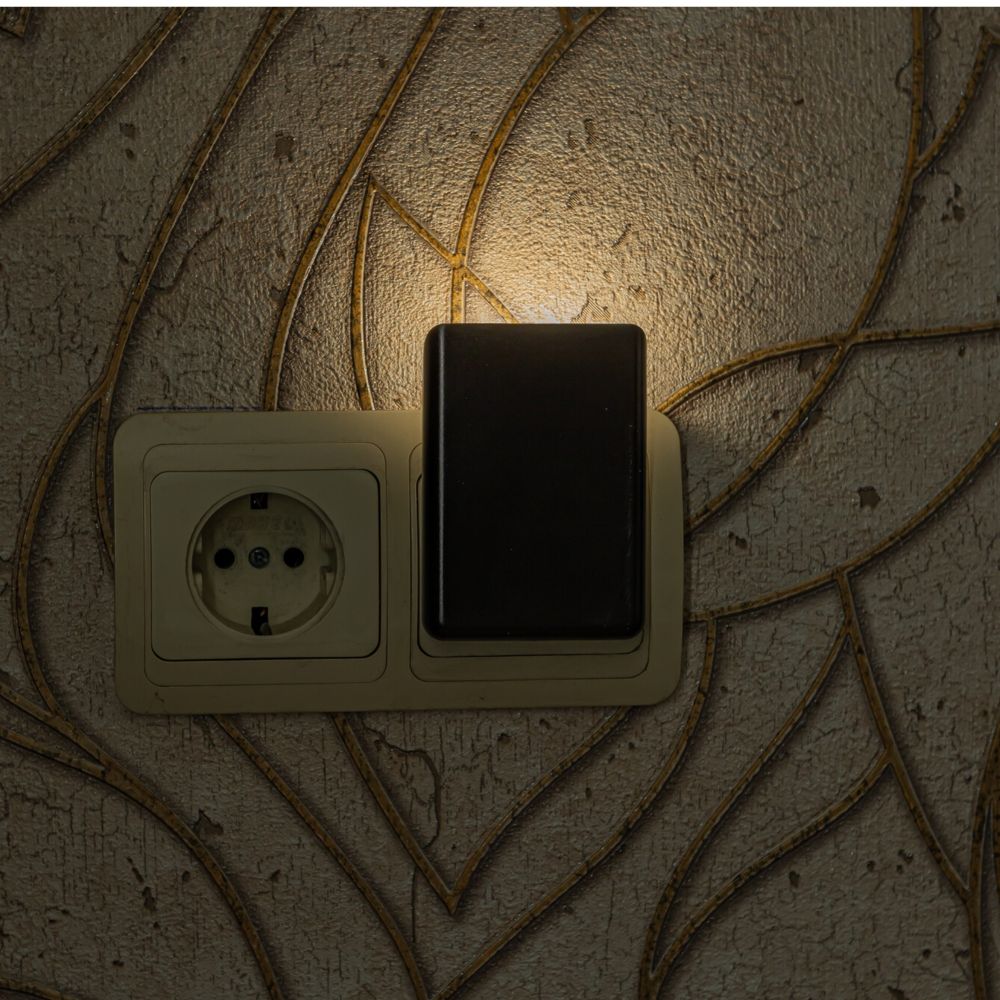 DTL-320 Прямоугольник-Black-Sensor Светильник-ночник. С фотосенсором день-ночь. Черный. ТМ Uniel