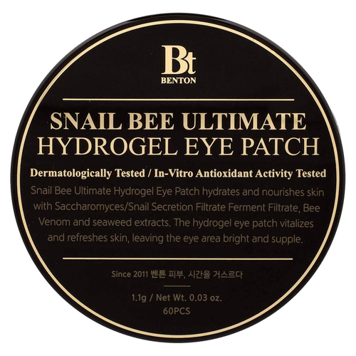 Benton, гидрогелевые патчи для глаз, Snail Bee Ultimate, 60 шт.