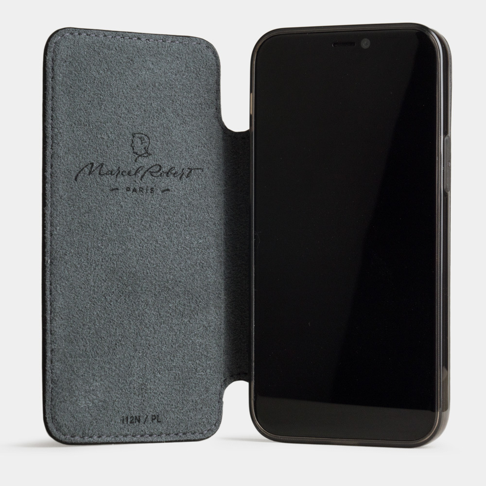 Чехол Benoit для iPhone 12 Mini из натуральной кожи теленка, черного цвета