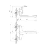 Смеситель для кухни наст. ниж. 35к ПРОФСАН ПСМ-104-10 "КОМПЛЕКТАЦИЯ"  эксцентрики "ЕВРО", ХРОМ