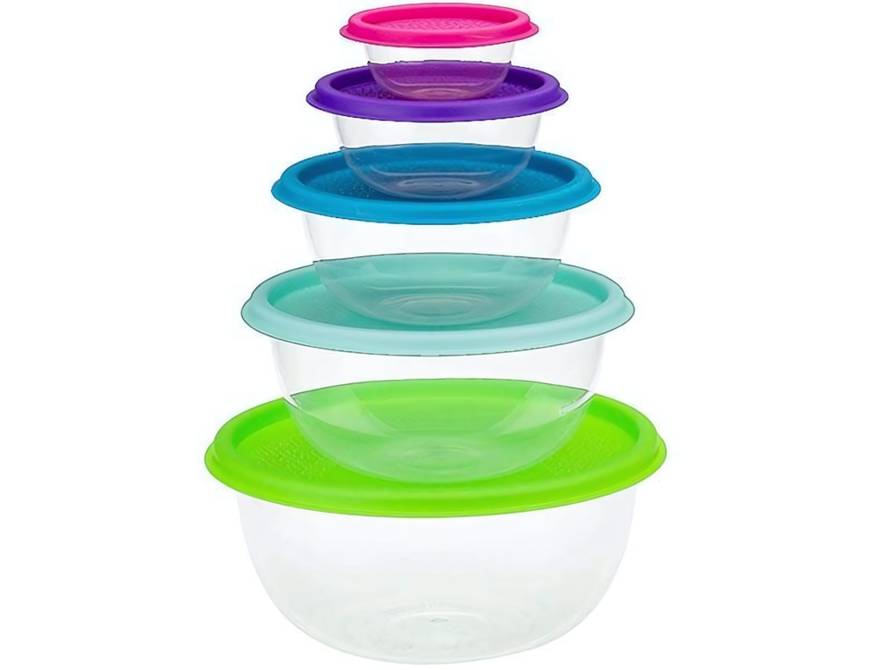 Набор мисок "Радуга" 5шт (0,08л+0,2л+0,5л+1л+2л) микс