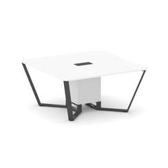 Steel Meet Стол переговорный квадратный KD-PR.B.SP-08 Белый Бриллиант/Металл Антрацит 1600*1600*750