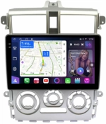 Магнитола для Mitsubishi Colt 6 2002-2012, Colt Plus (правый руль, рамка серебро) - FarCar 9626F2S монитор 9.5" QLED на Android 14, TS18, CarPlay, 4G SIM-слот