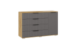 Комод для одежды с ящиками и полками Дуб Крафт золотой/Графит матовый 4 ящика 129х41х84 см