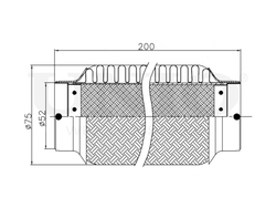 Гофра глушителя 52x200 мм InnerBraid UNIO EXP-52200