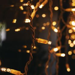 ULD-B3010-200-TWK WARMWHITE IP67 Бахрома светодиодная с эффектом мерцания. 3м. Соединяемая. 200 светодиодов. Теплый белый свет. Провод белый. TM Uniel.