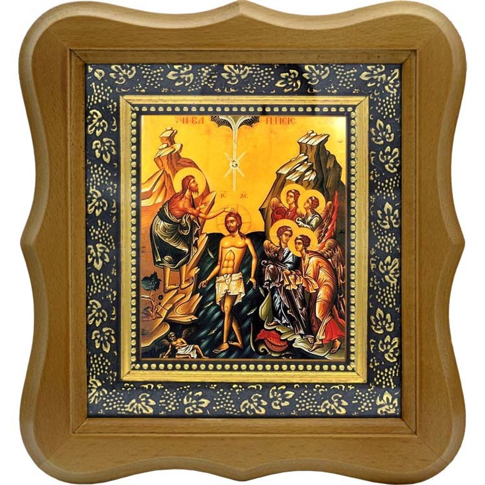 Крещение Господне (Богоявление). Икона на холсте.