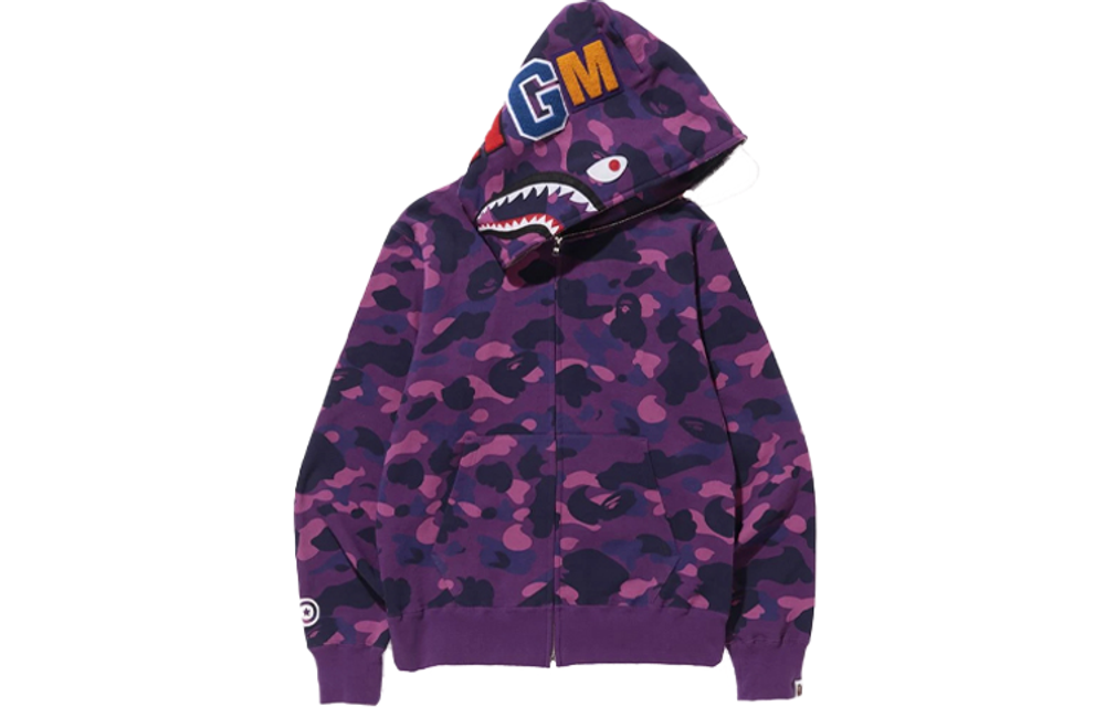 A Bathing Ape Color Camo Shark Full Zip Худи фиолетовый
