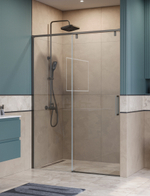 Душевая дверь шириной 140см BelBagno SOFT_CLOSE-1-BF-1-140-C-GM профиль оружейная сталь, стекло прозрачное