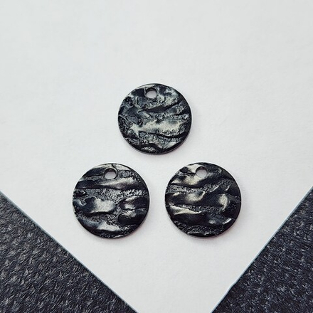 Подвеска, сталь, черный цвет, мятая, мятый металл, р-р 10мм