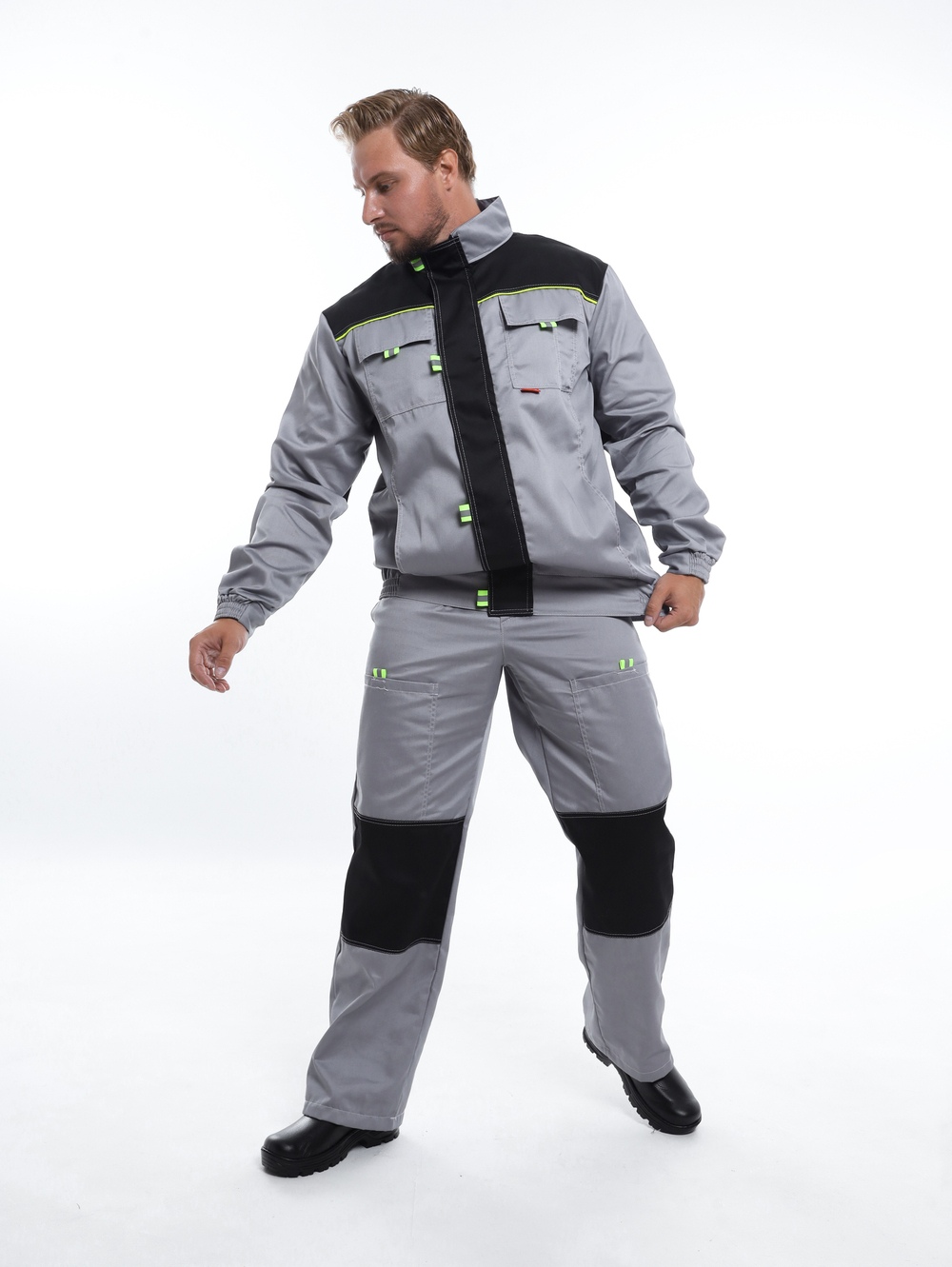 Костюм Nerss «Практик», куртка + полукомбинезон. Серый с черным