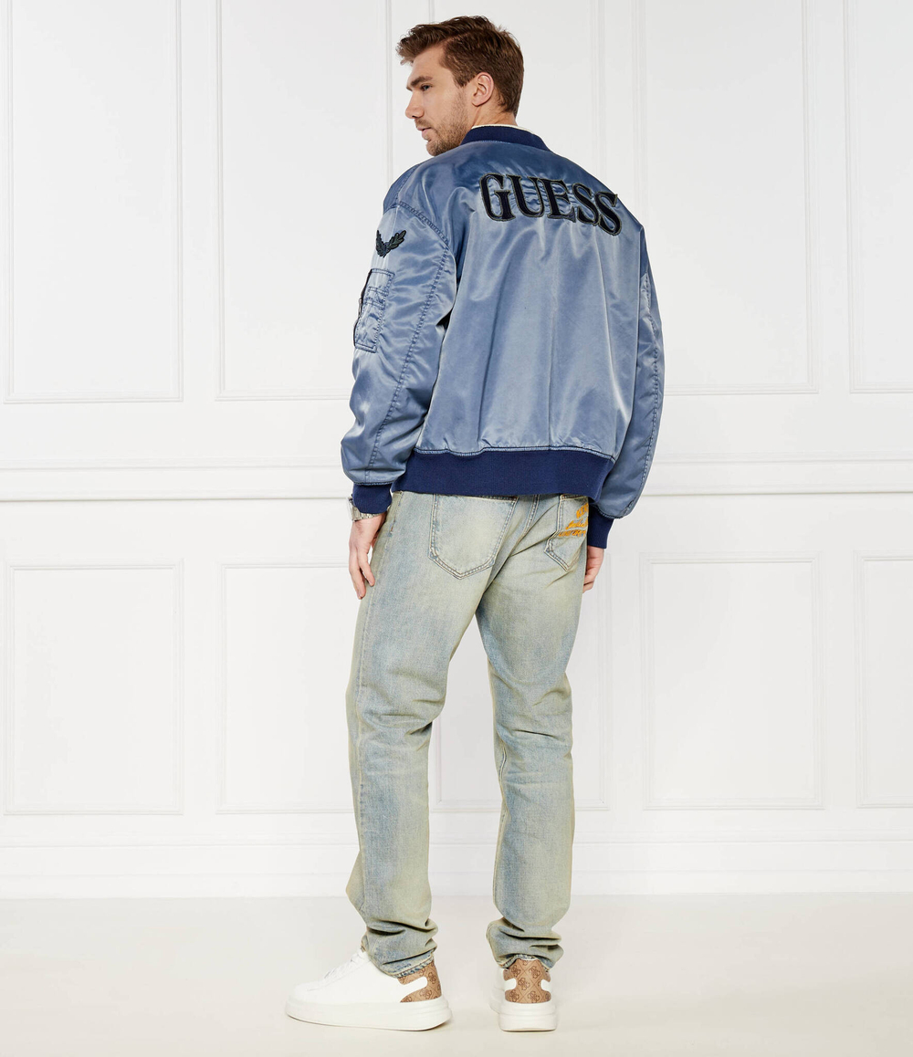 Куртка бомбер ACE TWILL WASHED BOM GUESS - голубой(M4GL10 WFA20)
