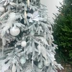 Заснеженная елка с гирляндой «Престиж» (Литая хвоя) 230 см / 2,3 м