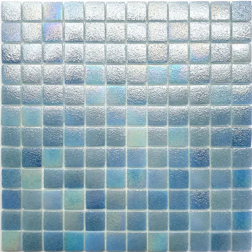 STP-GN003-L Natural Мозаичная плитка из стекла Steppa зеленая голубая с перламутром