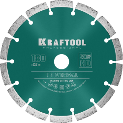 KRAFTOOL  UNIVERSAL 180 мм (22.2 мм, 10х2.6мм), Алмазный диск (36680-180)